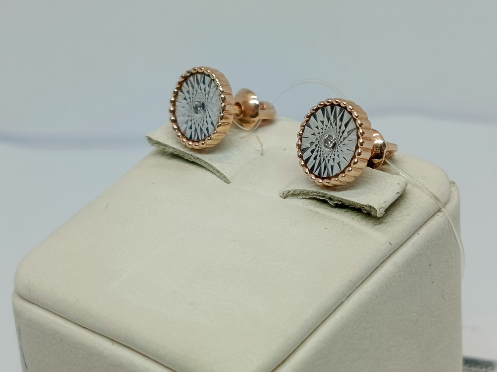 СЕРЬГИ ПУСЕТЫ с камнем (Au 585)