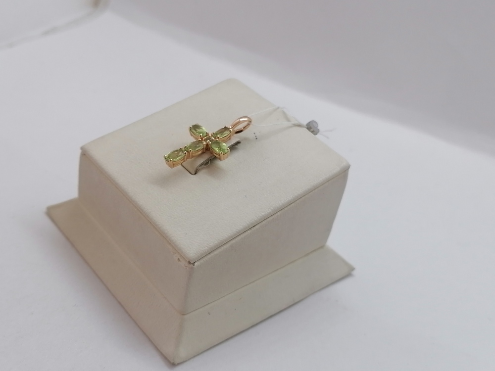 ПОДВЕСКА КРЕСТ С КАМНЯМИ (Au 585)