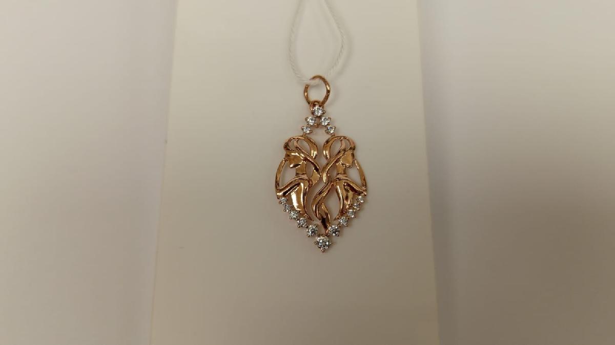 ПОДКМИ585 ПОДВЕСКА С КАМНЯМИ (Au 585) ПОДКМИ585 ПОДВЕСКА С КАМНЯМИ (Au 585)