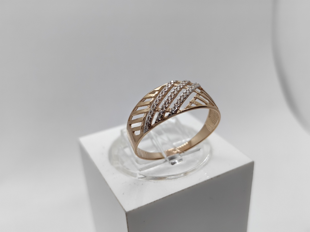 КОЛЬЦО С КАМНЯМИ (Au 585)