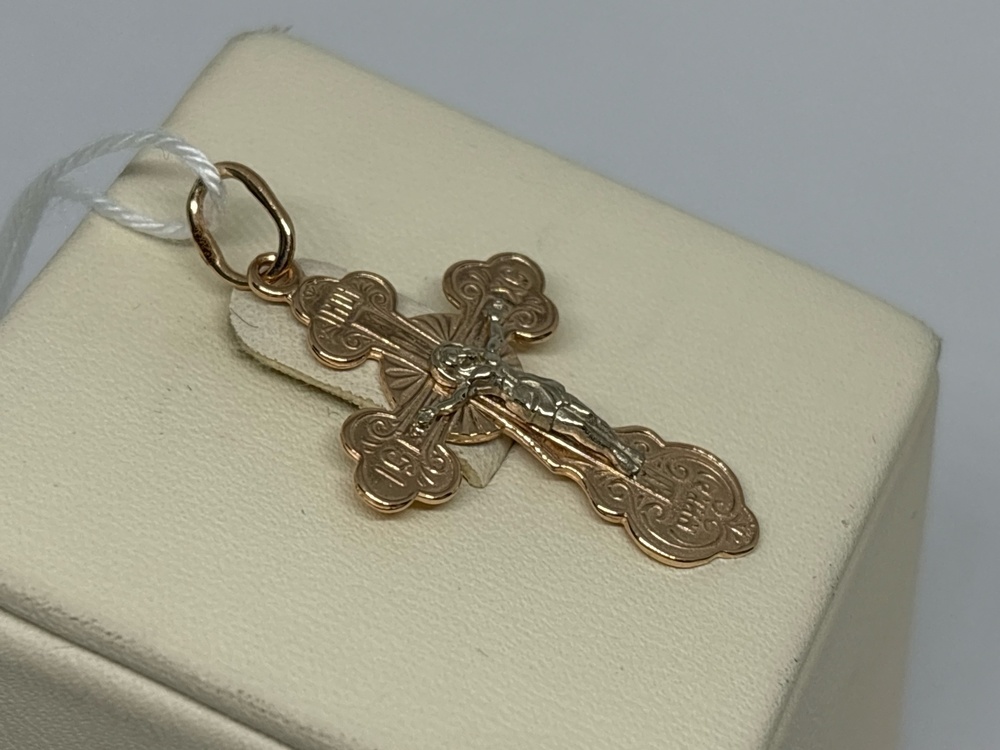 ПОДВЕСКА КРЕСТ БЕЗ КАМНЯ (Au 585)