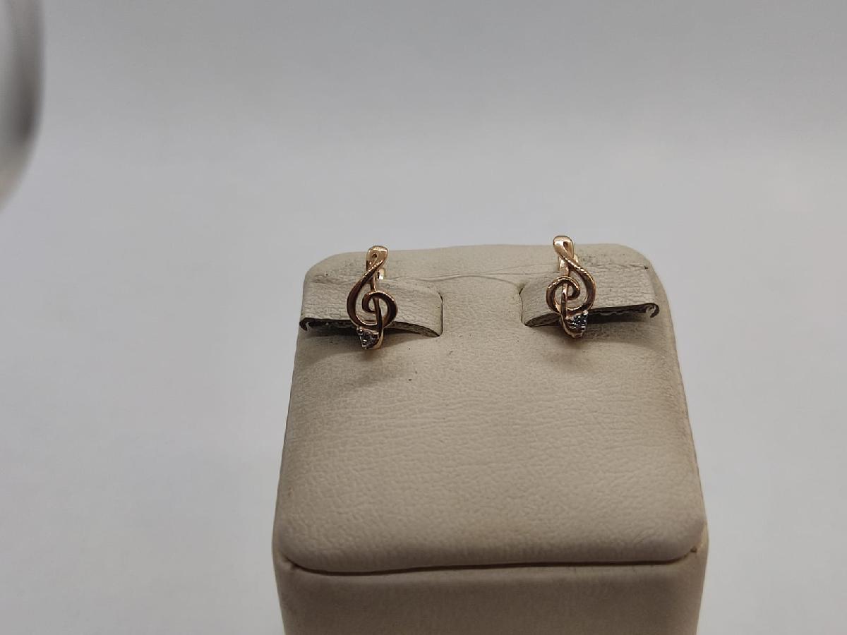 СЕРЬГИ С КАКМНЕМ (Au 585)