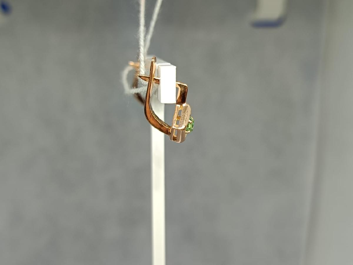 СКМ585 СЕРЬГИ С КАМНЕМ (Au 585)