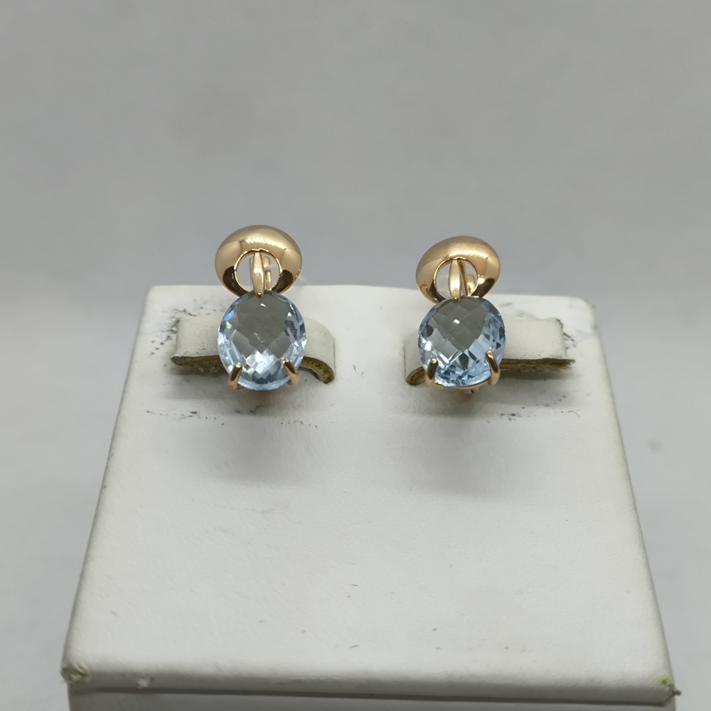 СКМ585 СЕРЬГИ С КАМНЕМ (Au 585)