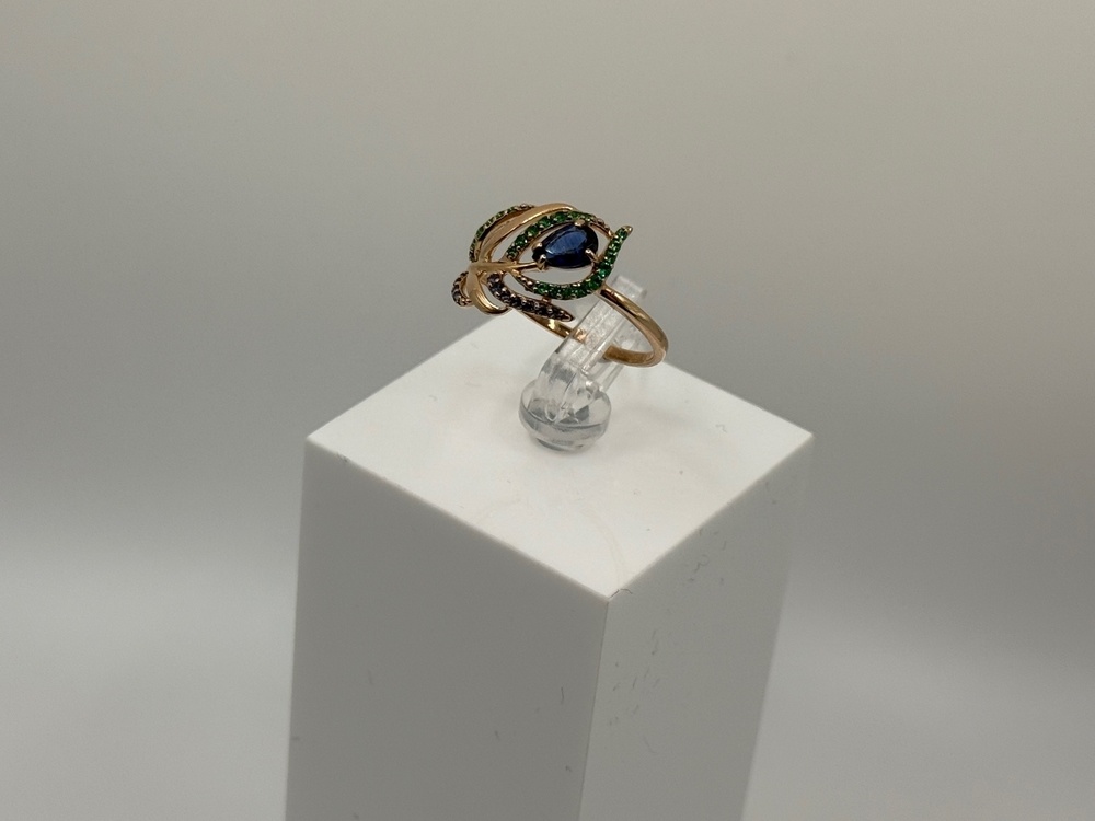 КОЛЬЦО С КАМНЯМИ (Au 585)