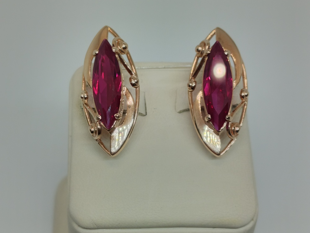 СЕРЬГИ С КАМНЕМ (Au 585)