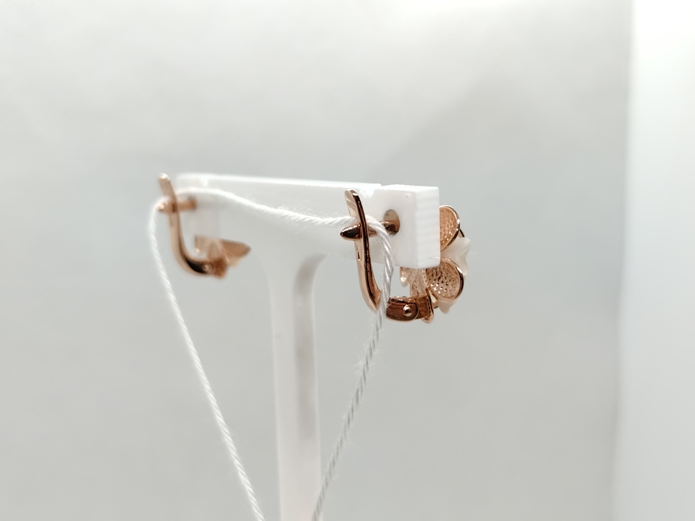 СКМ585 СЕРЬГИ С КАМНЕМ (Au 585)