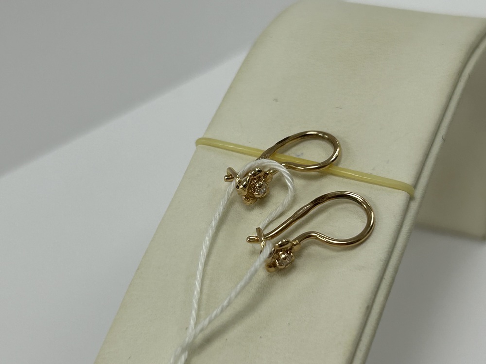 СКМ585 СЕРЬГИ С КАМНЕМ (Au 585)