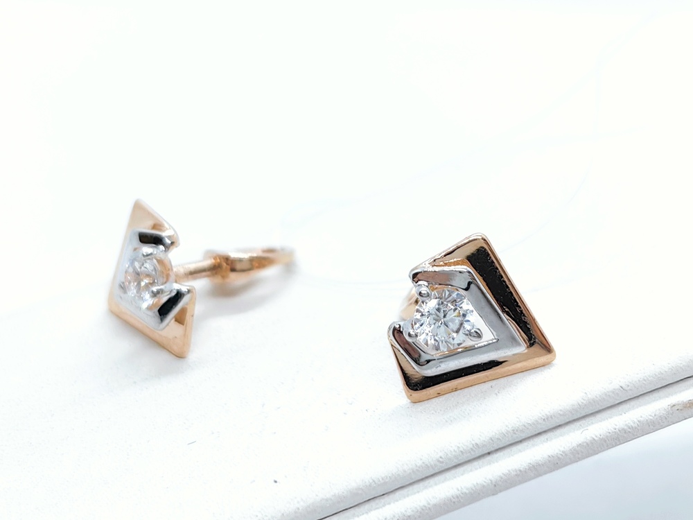 СЕРЬГИ ПУСЕТЫ с камнем (Au 585)