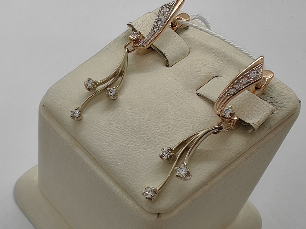 СКМИ585 СЕРЬГИ С КАМНЯМИ (Au 585)