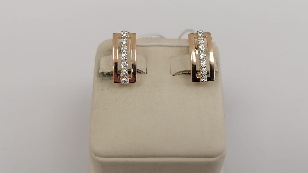 СКМИ585 СЕРЬГИ С КАМНЯМИ (Au 585)