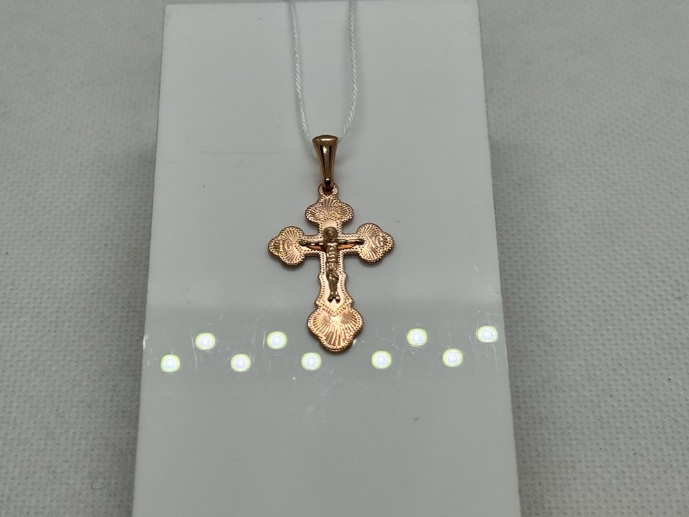 ПОДКБК375 ПОДВЕСКА КРЕСТ БЕЗ КАМНЯ (Au 375)