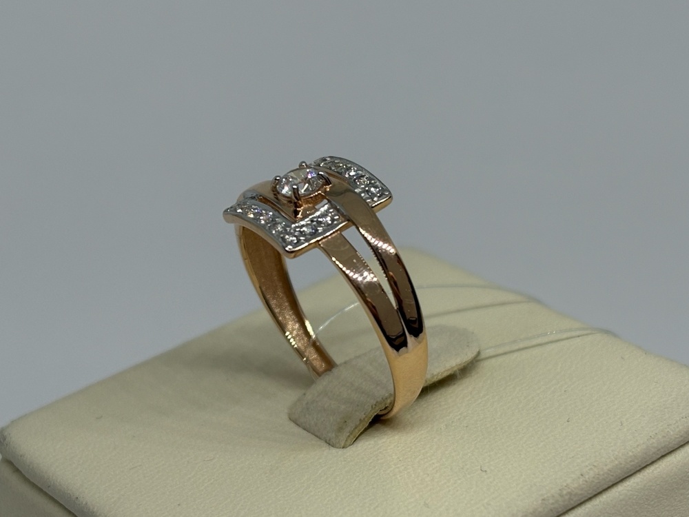 КОЛЬЦО С КАМНЯМИ (Au 585)