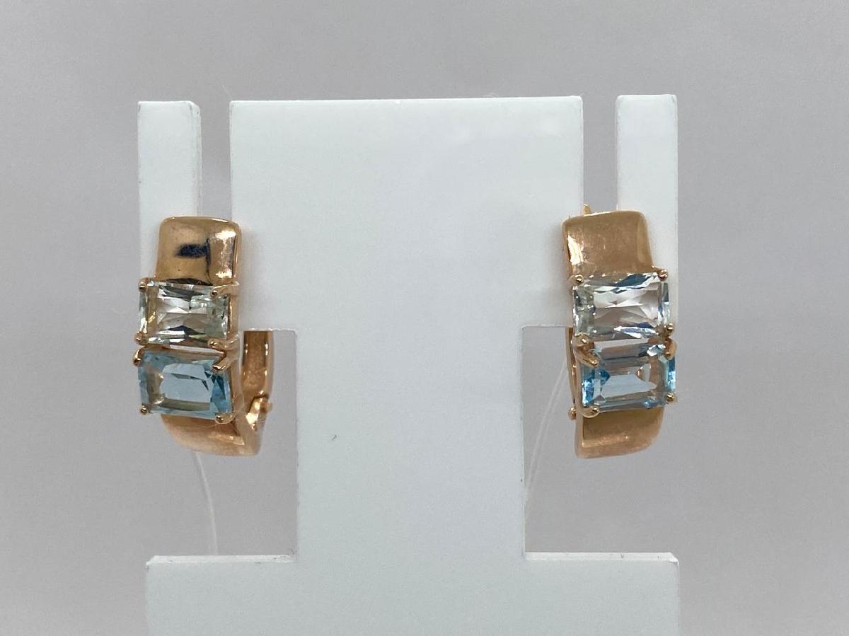 728651 СЕРЬГИ С КАМНЯМИ (Au 585)