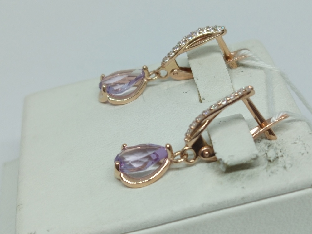 СКМИ585 СЕРЬГИ С КАМНЯМИ (Au 585)