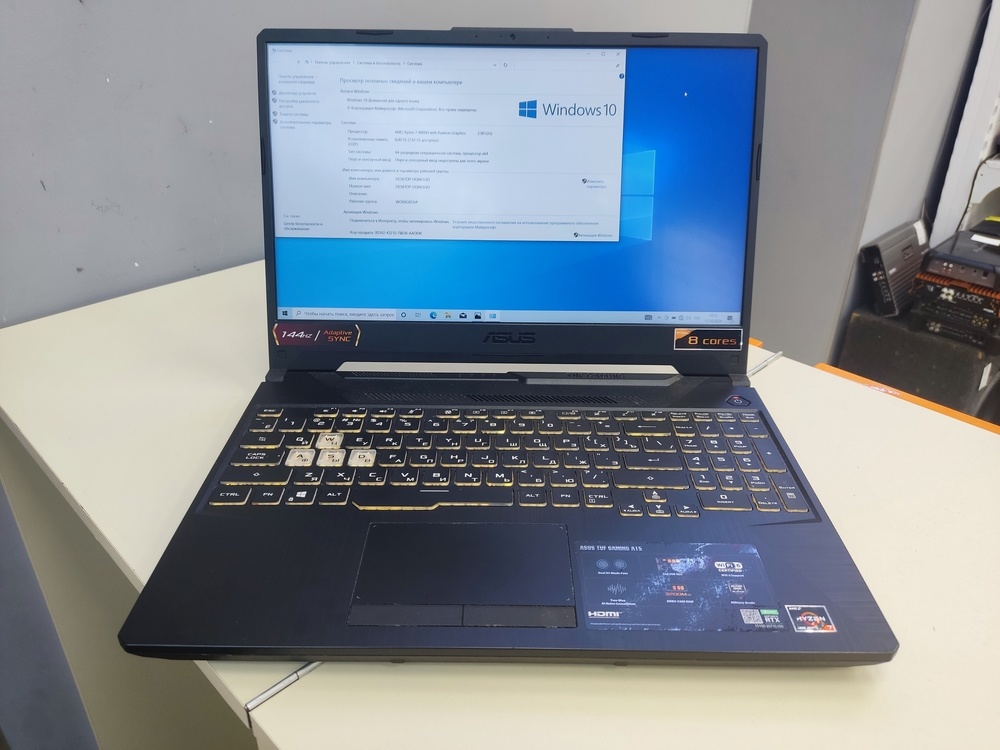 Ноутбук ASUS; Ryzen 7 4800H, GeForce RTX 3050, 8 Гб, 512 GB, Нет