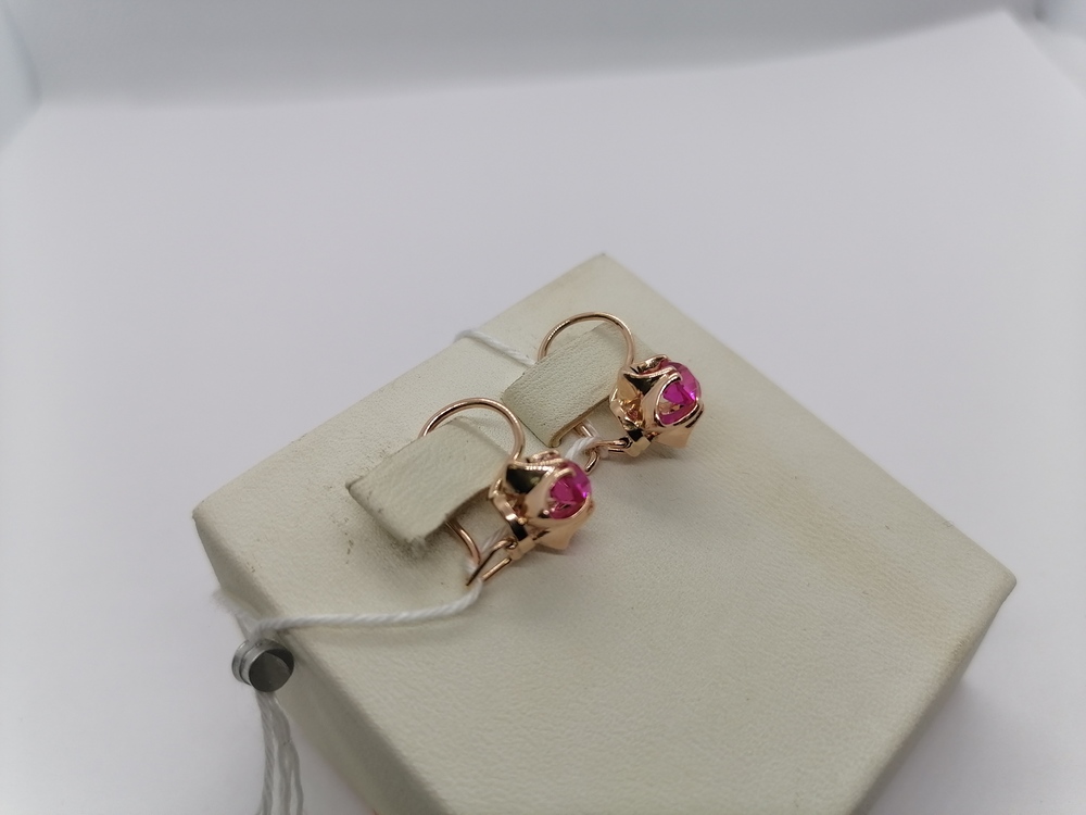 СКМ583 СЕРЬГИ С КАМНЕМ (Au 583)