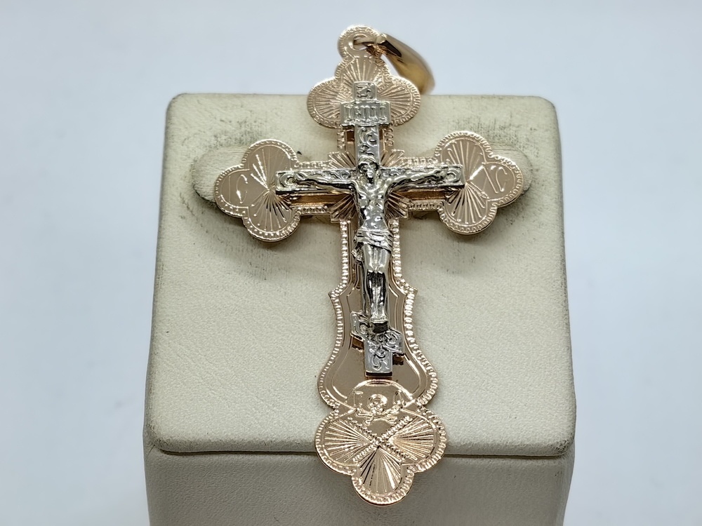 ПОДКБК585 ПОДВЕСКА КРЕСТ БЕЗ КАМНЯ (Au 585)