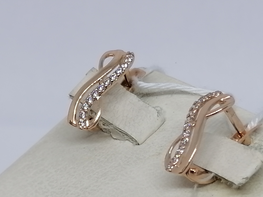 СКМИ585 СЕРЬГИ С КАМНЯМИ (Au 585)