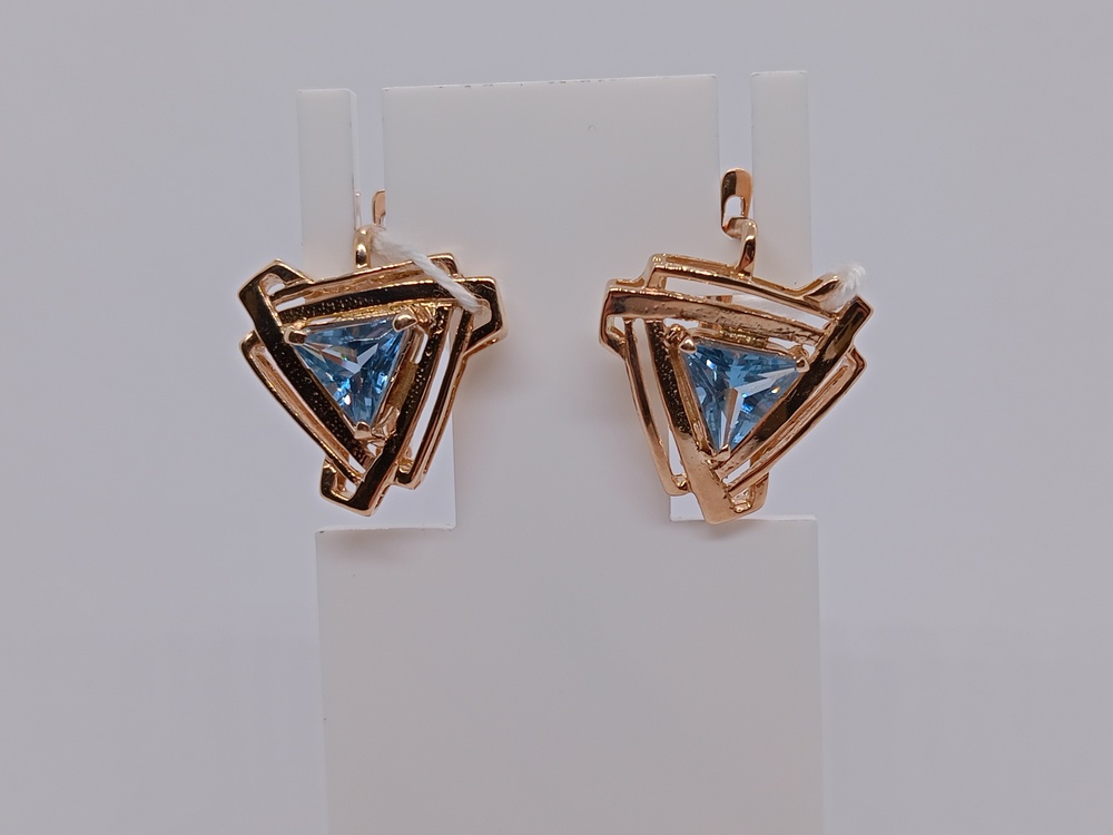 СКМ585 СЕРЬГИ С КАМНЕМ (Au 585)