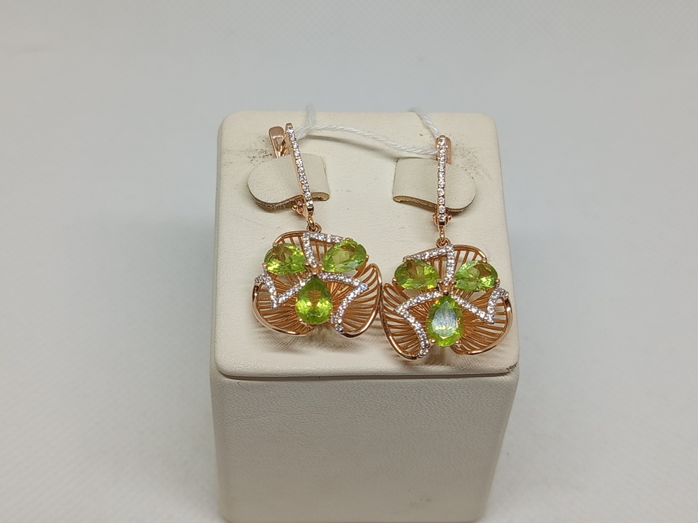 СКМИ585 СЕРЬГИ С КАМНЯМИ (Au 585)