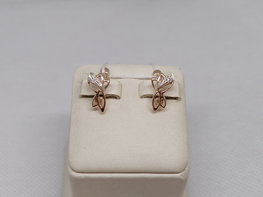 СКМ585 СЕРЬГИ С КАМНЕМ (Au 585)