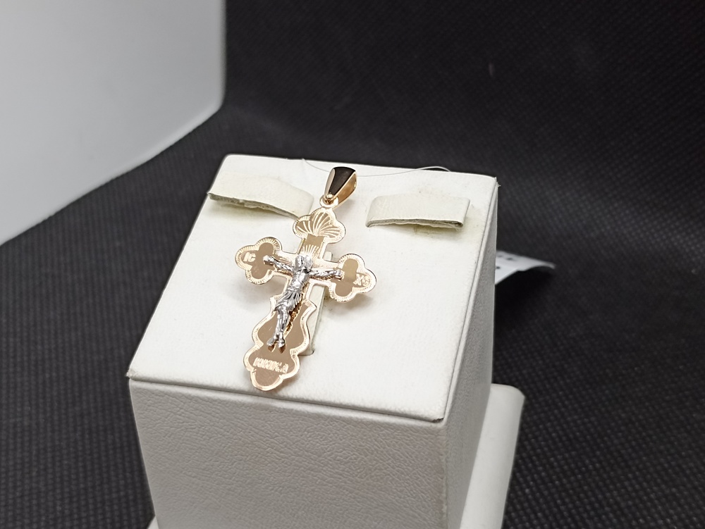 ПОДВЕСКА КРЕСТ без камня (Au 585)