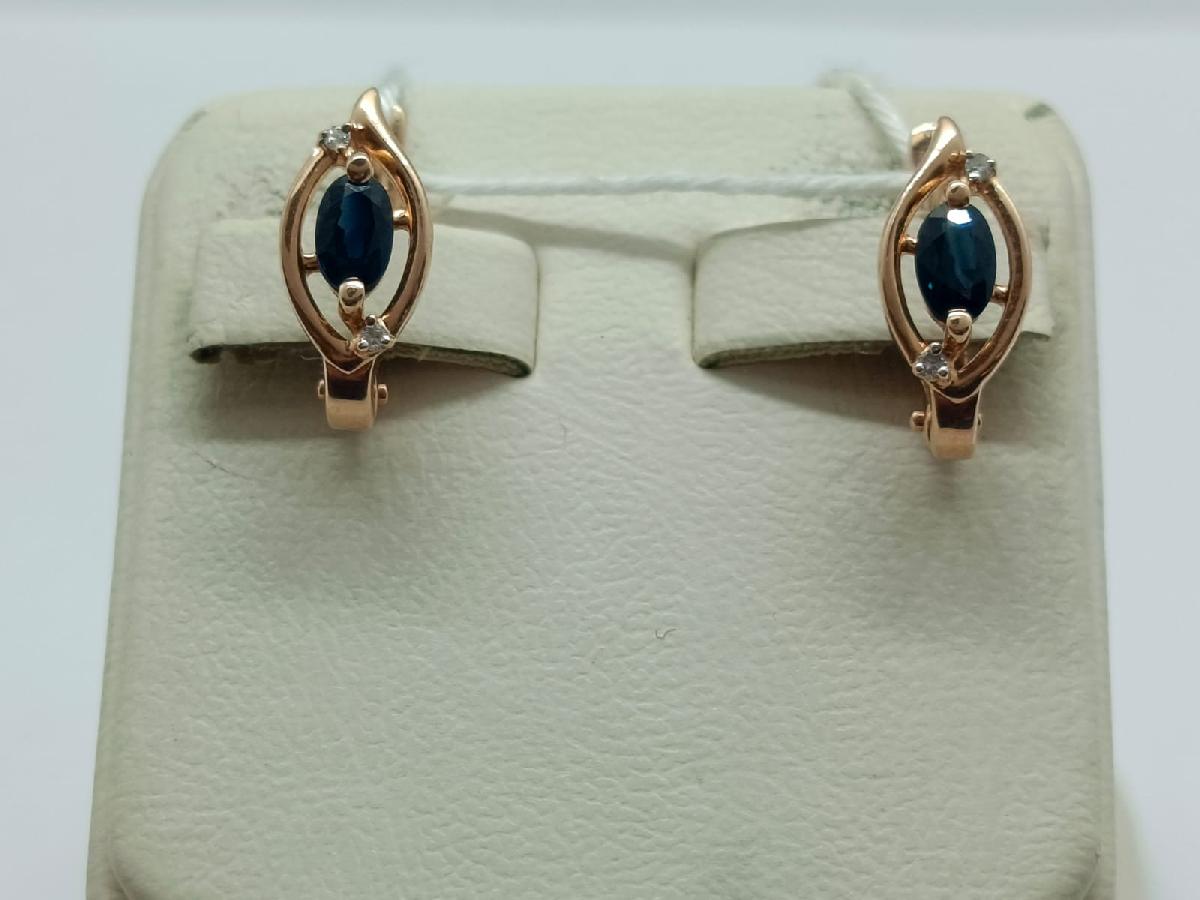 СКМИ585 СЕРЬГИ С КАМНЯМИ (Au 585)