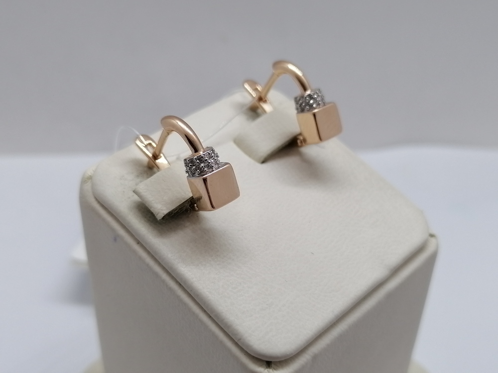 с1306 СЕРЬГИ С КАМНЯМИ (Au 585)