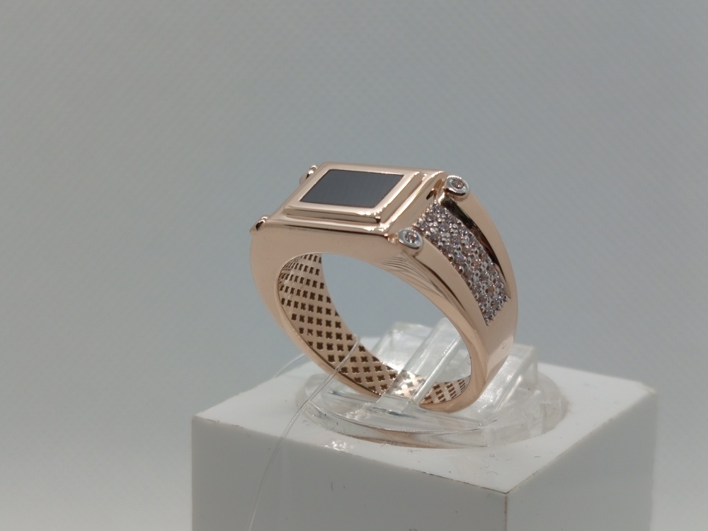 КОЛЬЦО ПЕЧАТКА с камнями (Au 585)