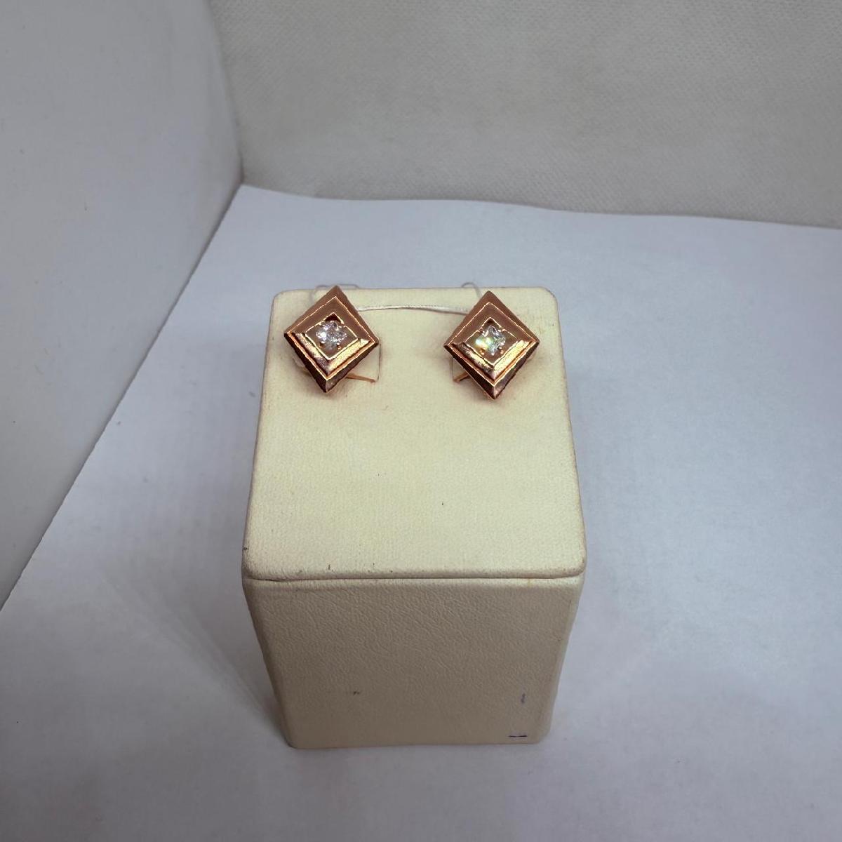 СКМ585 СЕРЬГИ С КАМНЕМ (Au 585)