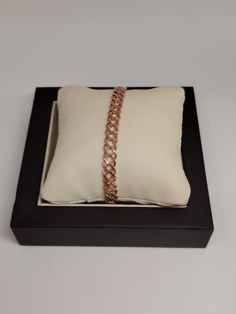 БРАСЛЕТ ПУСТОТЕЛЫЙ Ромб двойной Au 585