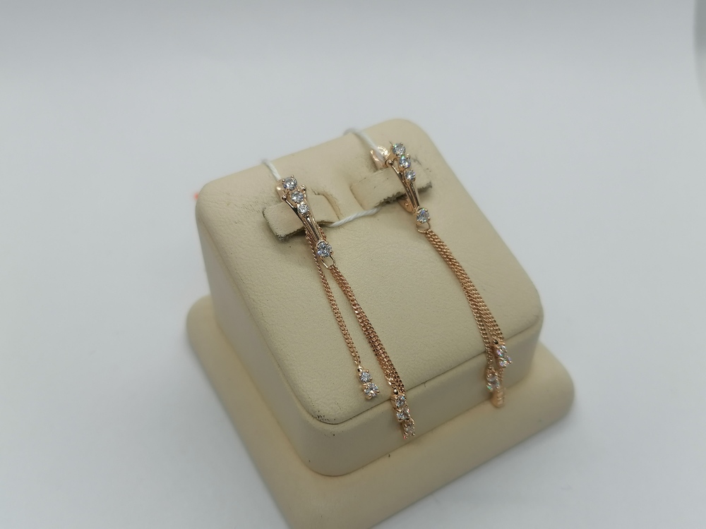 СКМИ585 СЕРЬГИ С КАМНЯМИ (Au 585)