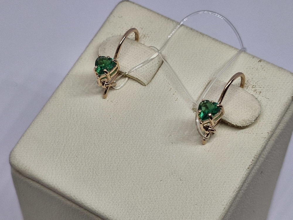 СЕРЬГИ ПЕТЕЛЬКА с камнем (Au 585)