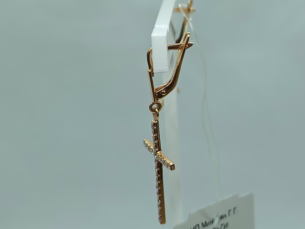 12168 СЕРЬГИ С КАМНЯМИ (Au 585)