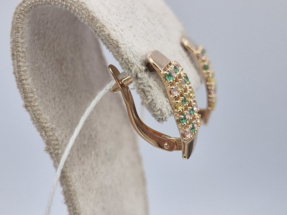 СКМИ585 СЕРЬГИ С КАМНЯМИ (Au 585)