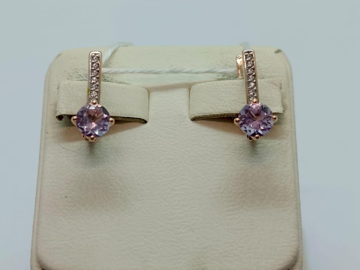 СКМИ585 СЕРЬГИ С КАМНЯМИ (Au 585)