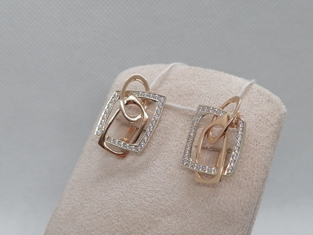 СКМИ585 СЕРЬГИ С КАМНЯМИ (Au 585)