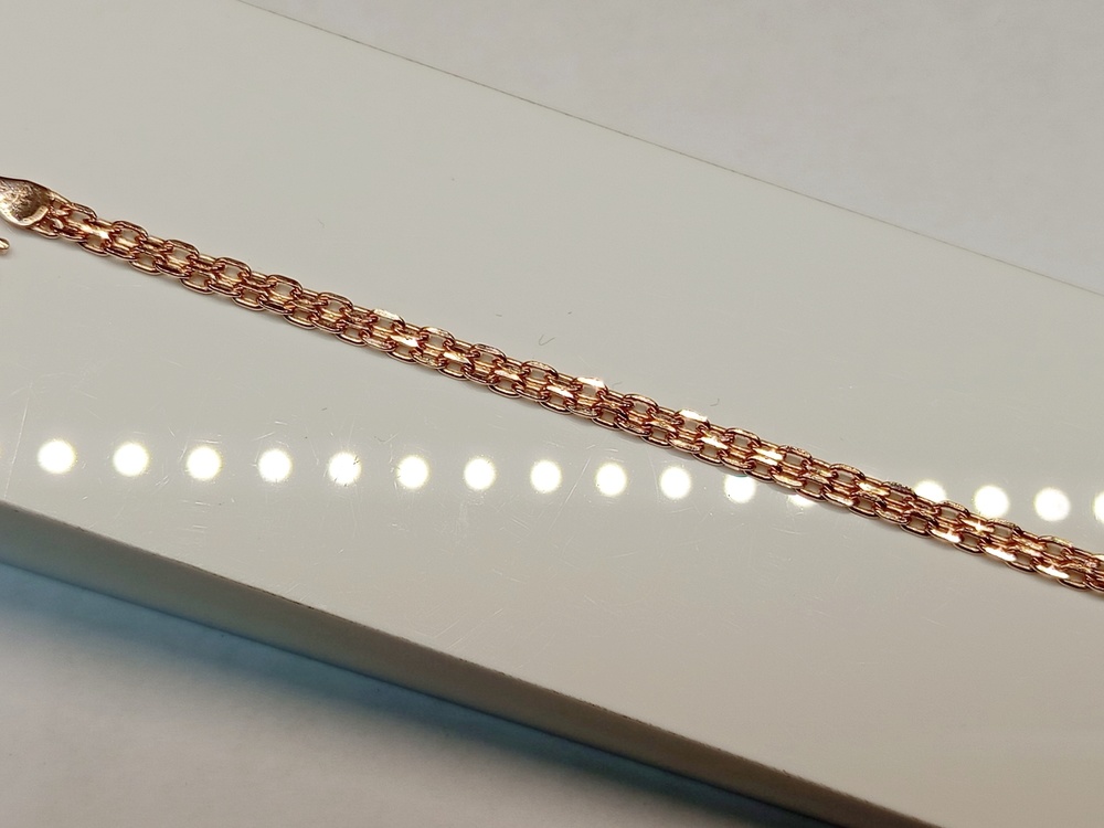 БРАСЛЕТ ПУСТОТЕЛЫЙ Бисмарк машинный (Au 585)