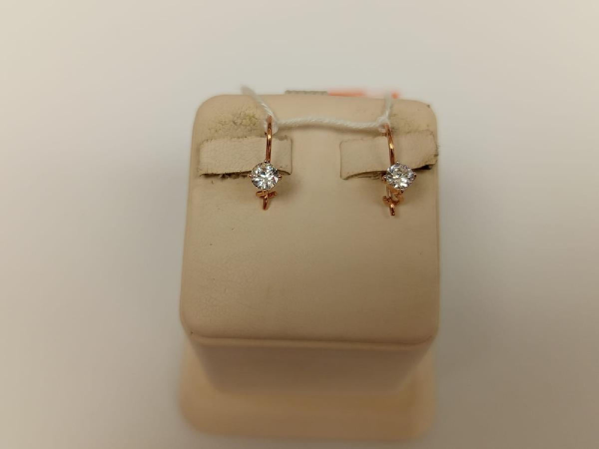 СКМ585 СЕРЬГИ С КАМНЕМ (Au 585)