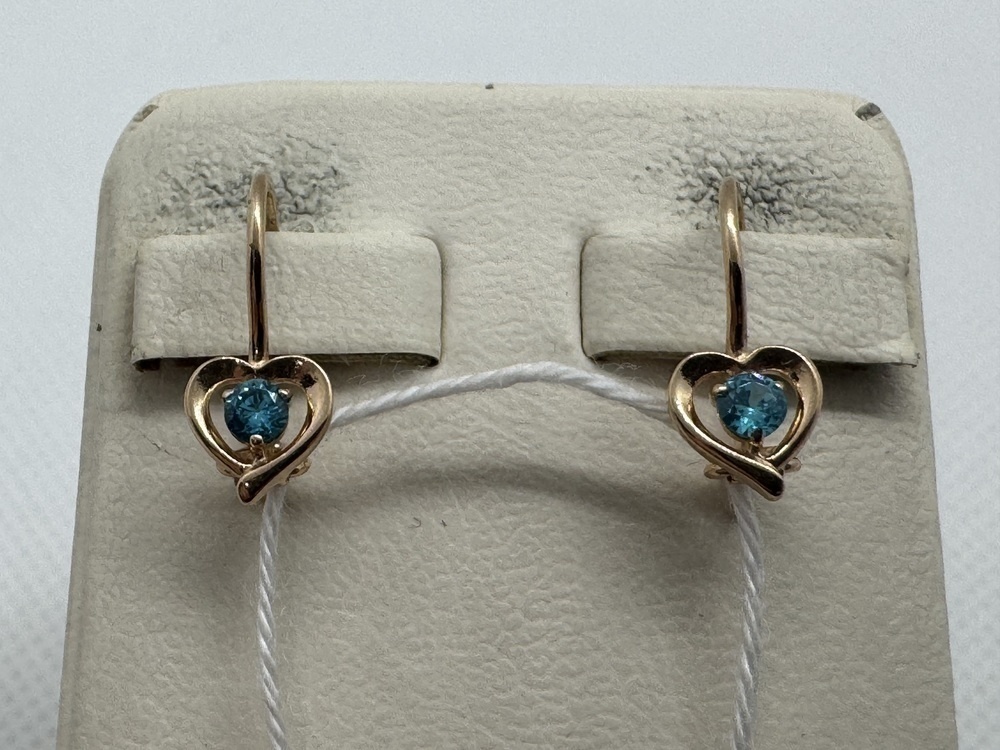 СКМ585 СЕРЬГИ С КАМНЕМ (Au 585)