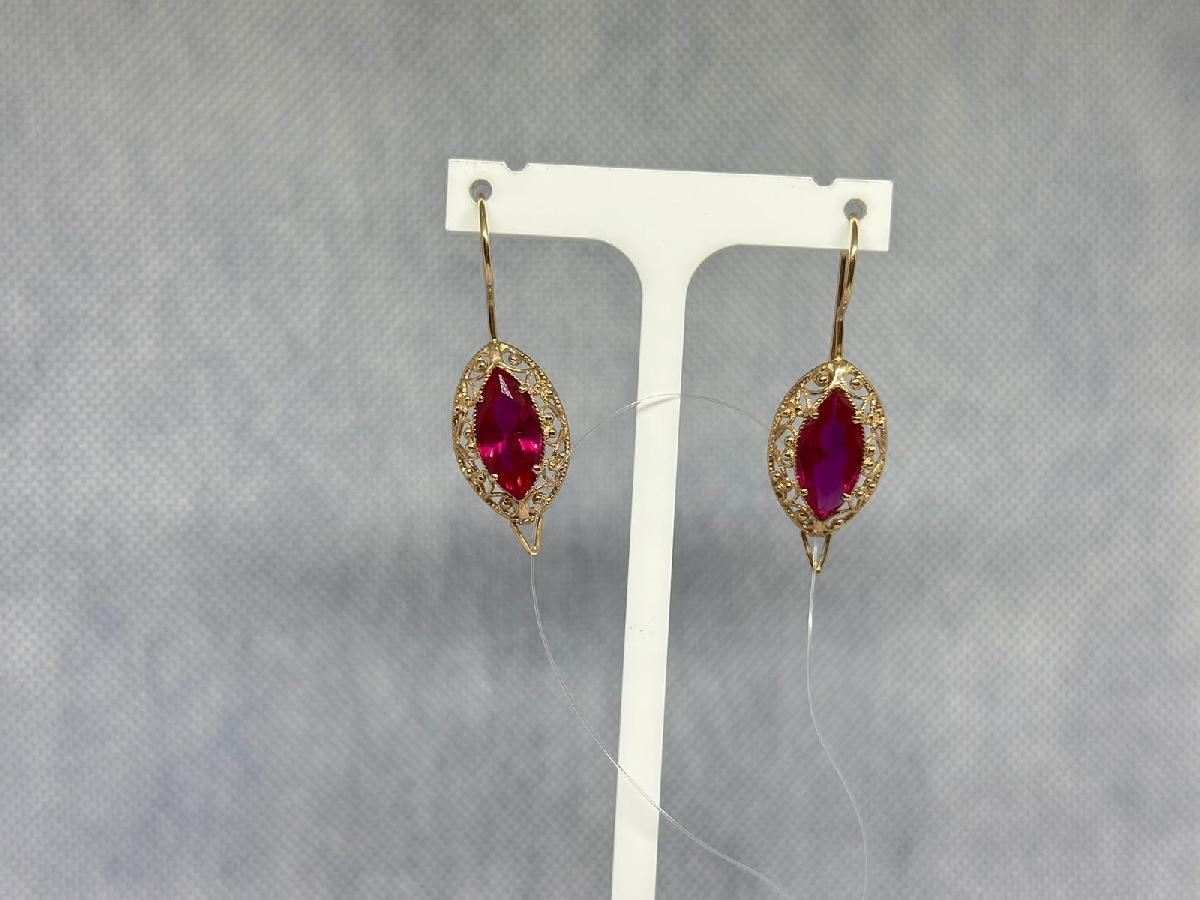 СЕРЬГИ С КАМНЕМ (Au 585)