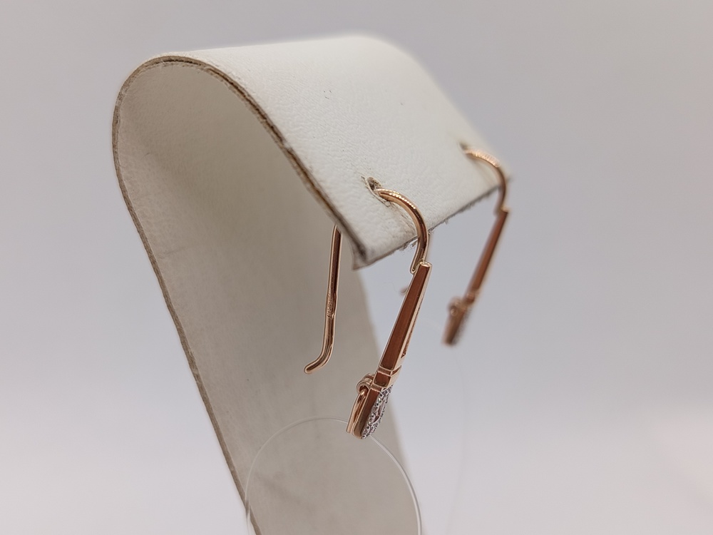 СЕРЬГИ ПЕТЕЛЬКА с камнями (Au 585)