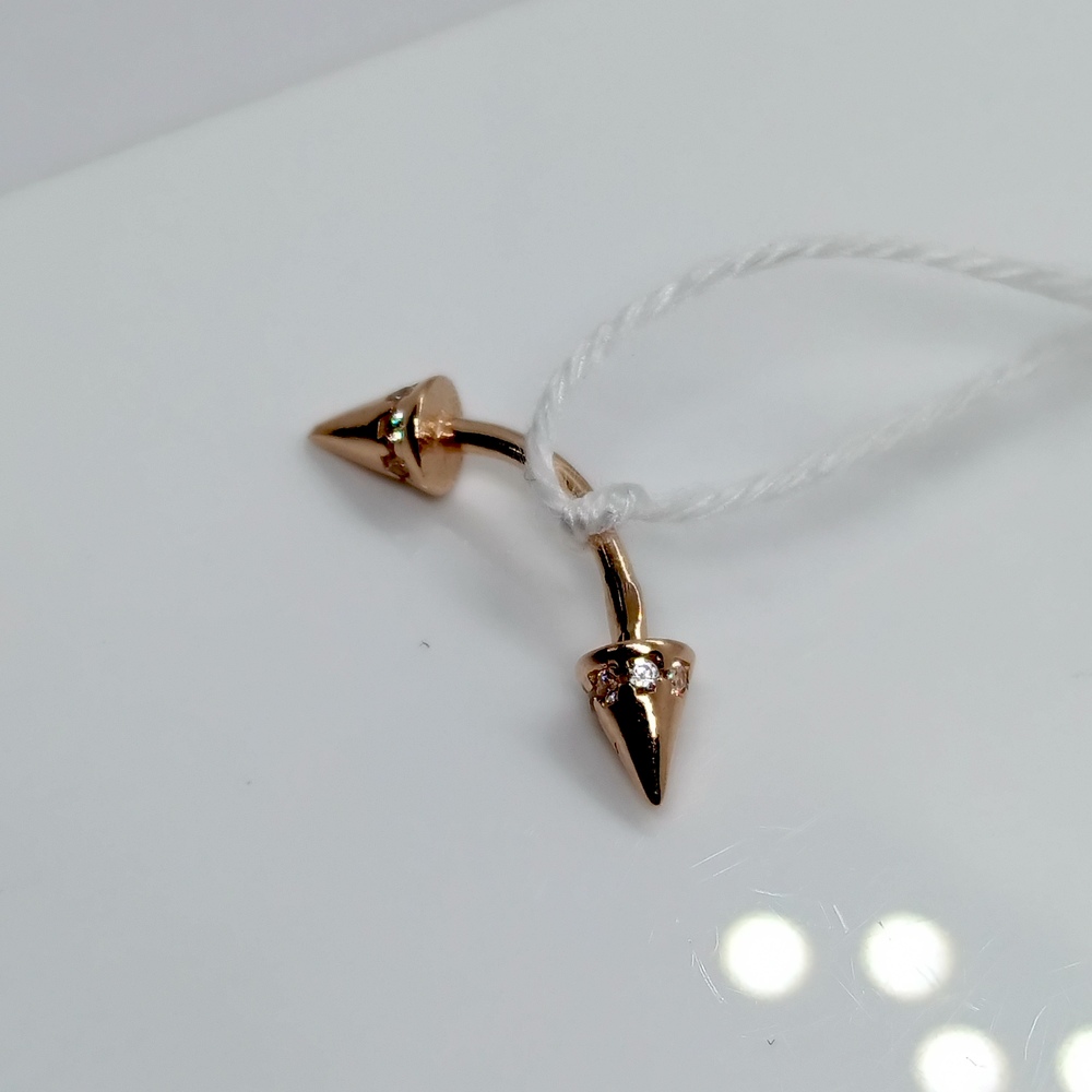 ПИРСИНГ В БРОВЬ С КАМНЯМИ (Au 585)