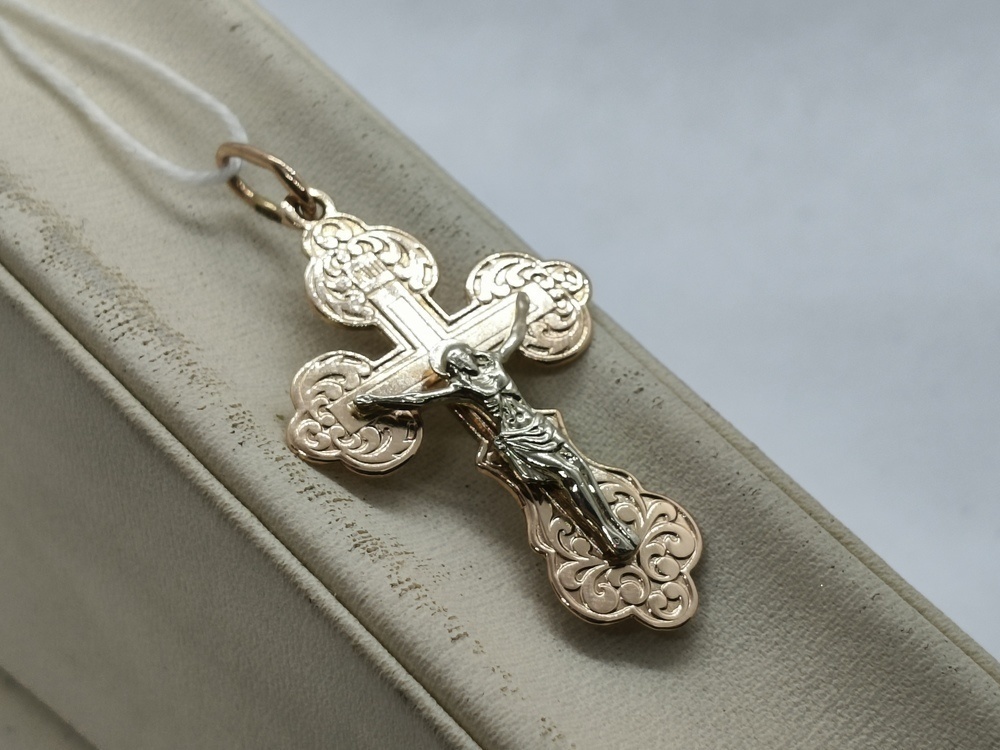 ПОДКБК583 ПОДВЕСКА КРЕСТ БЕЗ КАМНЯ (Au 583)