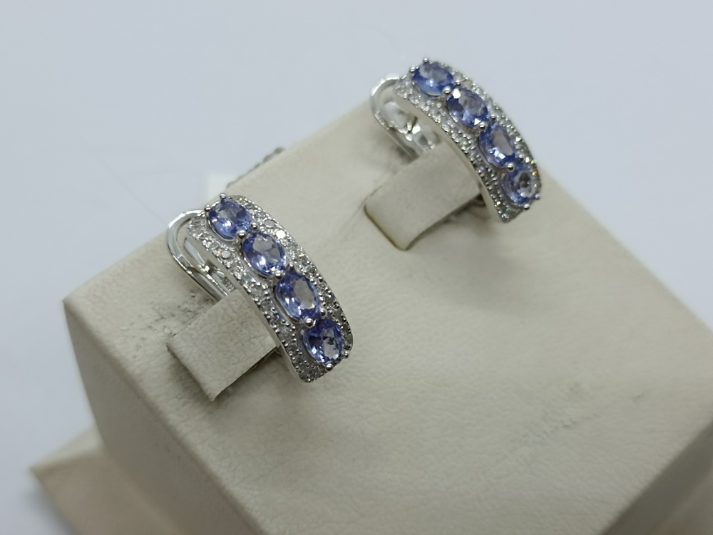 СЕРЬГИ Бриллиант Танзанит (Au 585)