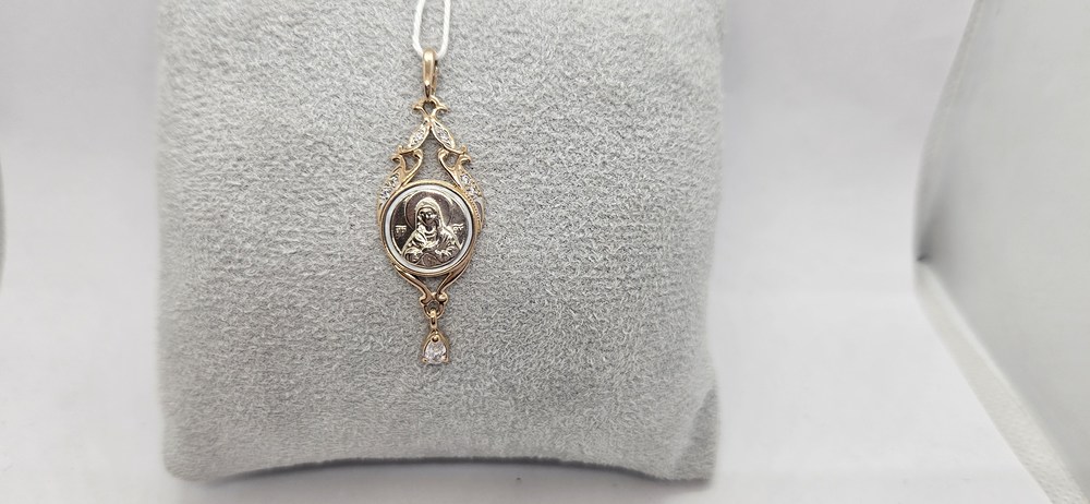 ПОДВЕСКА ИКОНА С КАМНЯМИ (Au 585)