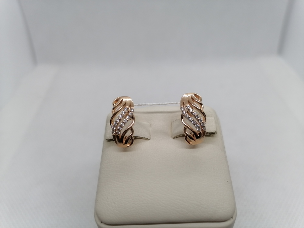 СКМИ585 СЕРЬГИ С КАМНЯМИ (Au 585)