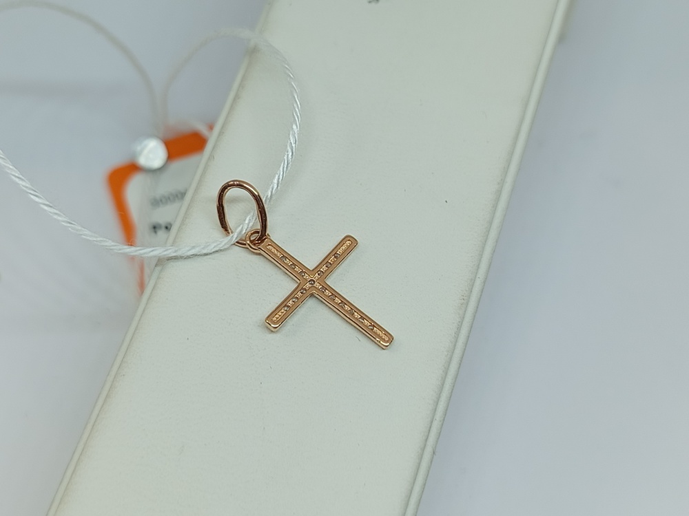 ПОДВЕСКА КРЕСТ С КАМНЯМИ (Au 585)