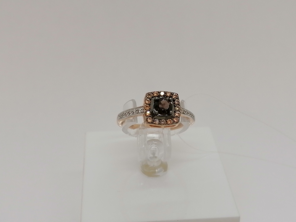 КОЛЬЦО РАУХ-ТОПАЗ с камнями (Au 585)